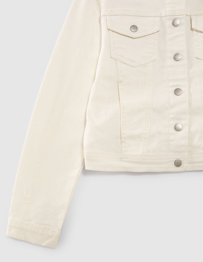 Girls' off-white upcycled denim jacket - IKKS