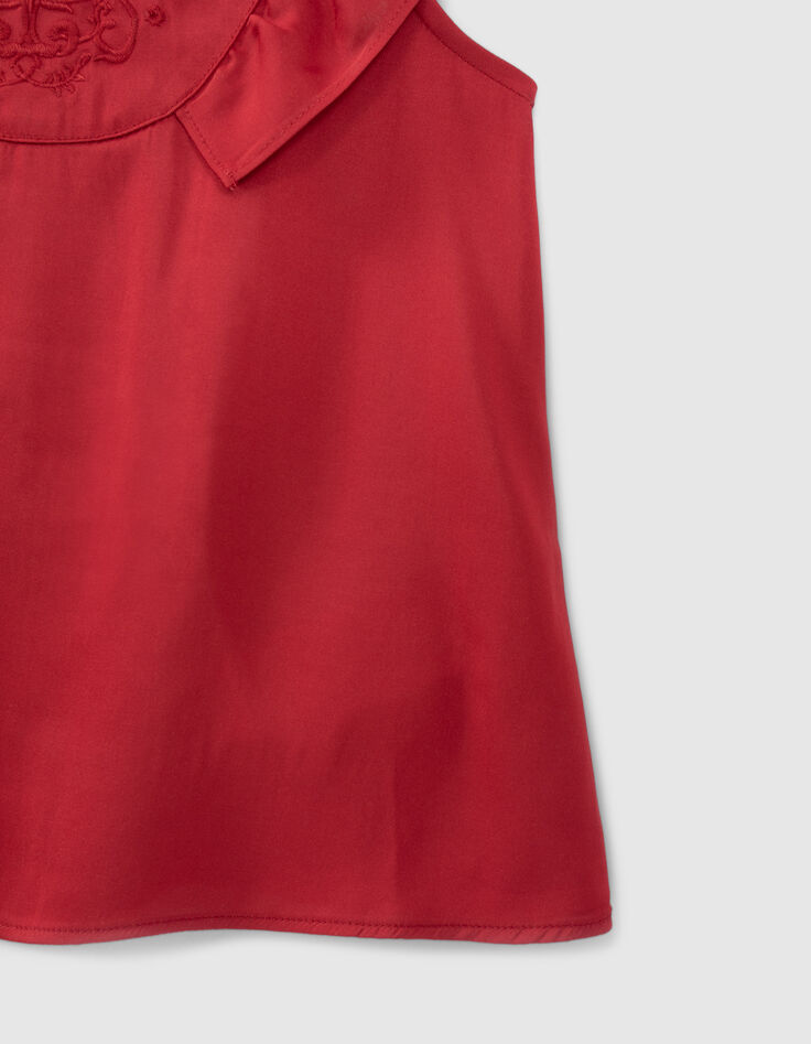 Rote, ärmellose Mädchenbluse-4