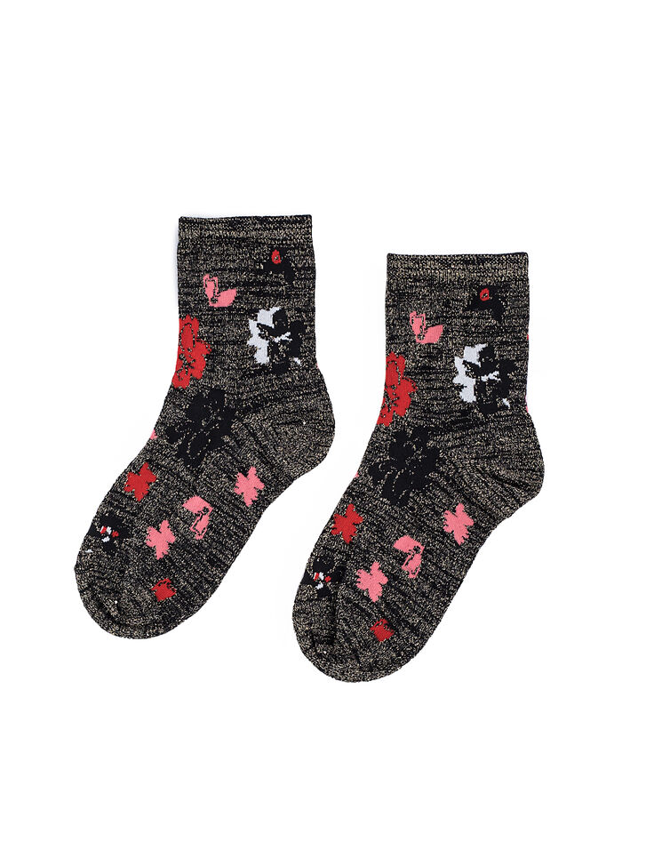 Chaussettes fleuries pailletées I.Code-1 Chaussettes fleuries pailletées I.Code-1