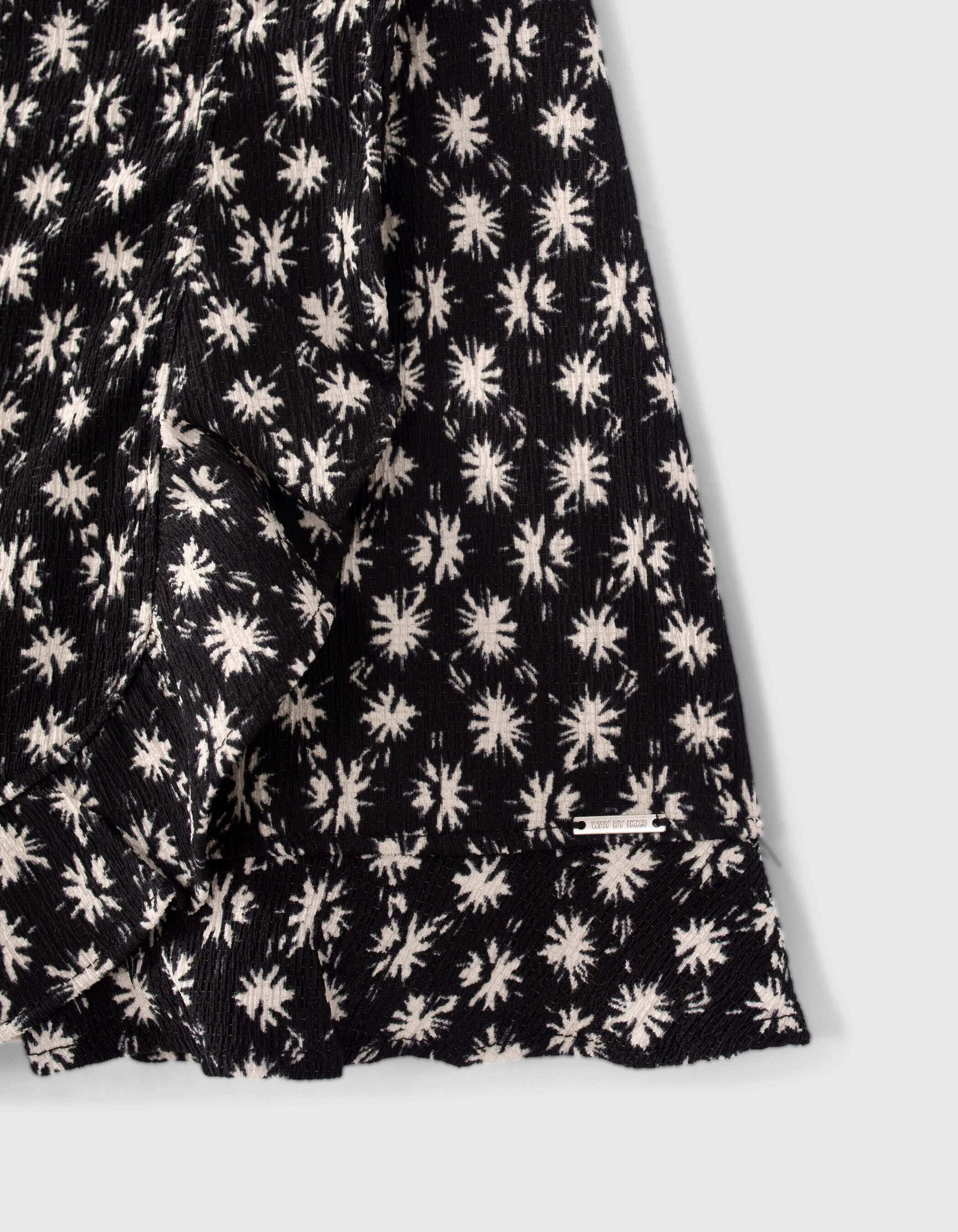 Zwarte rok short print grafische bloemen meisjes IKKS