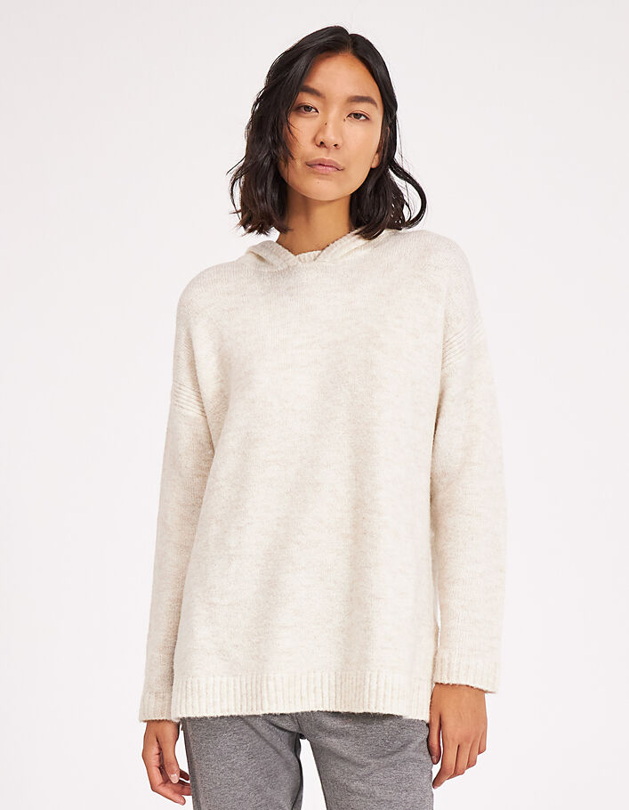 Pull à capuche en maille mousseuse femme-5