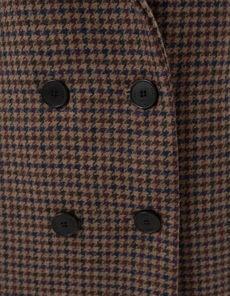 Women&rsquo;s sesame coat with houndstooth colours-7