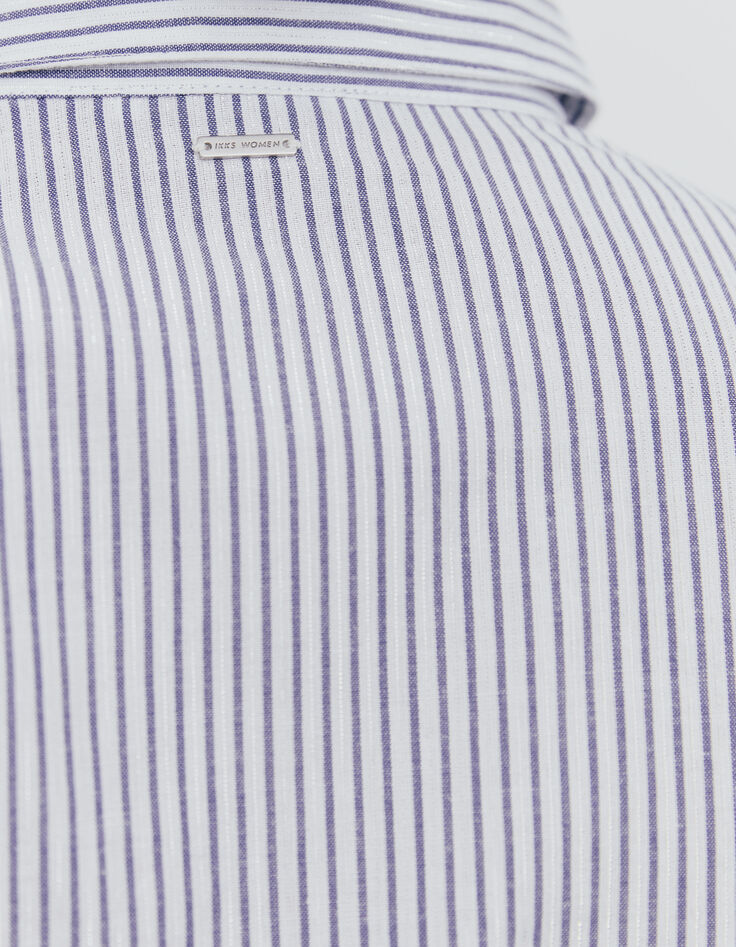 Women’s striped metallic thread shirt, chest insignia-6