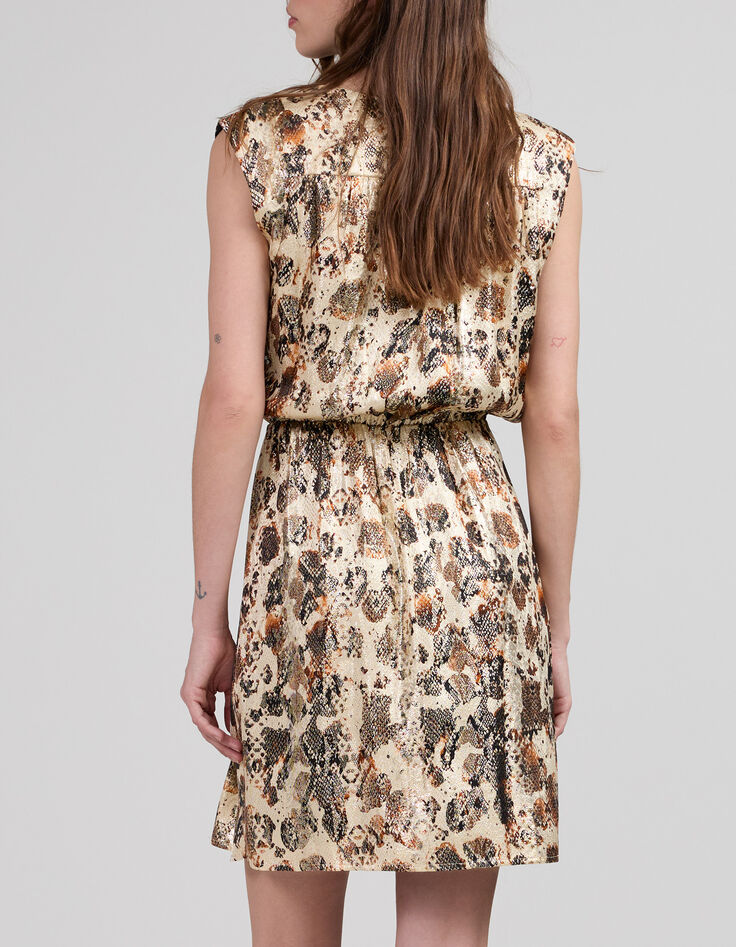 Pure Edition &ndash; Damenkleid mit Python-Gold-Print-3