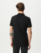 Polo noir en coton modal Homme-3