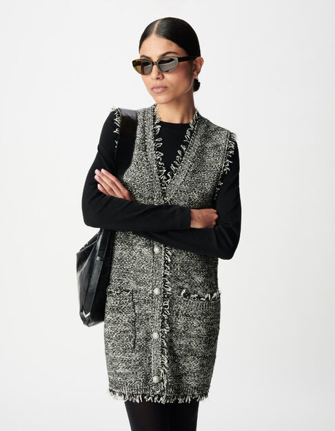 Mouwloze tweed jurk voor dames - IKKS