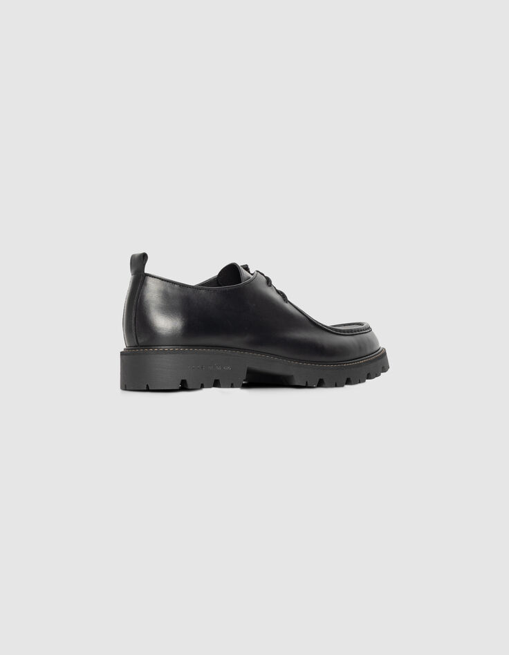 Derbies noirs vintage cuir Homme-3