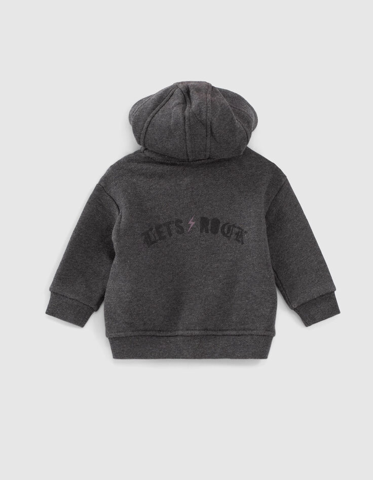 Graue Sweatjacke mit Ritterhelm für Babyjungen -4