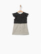 Graues Kleid aus Mischgewebe für Babymädchen-2