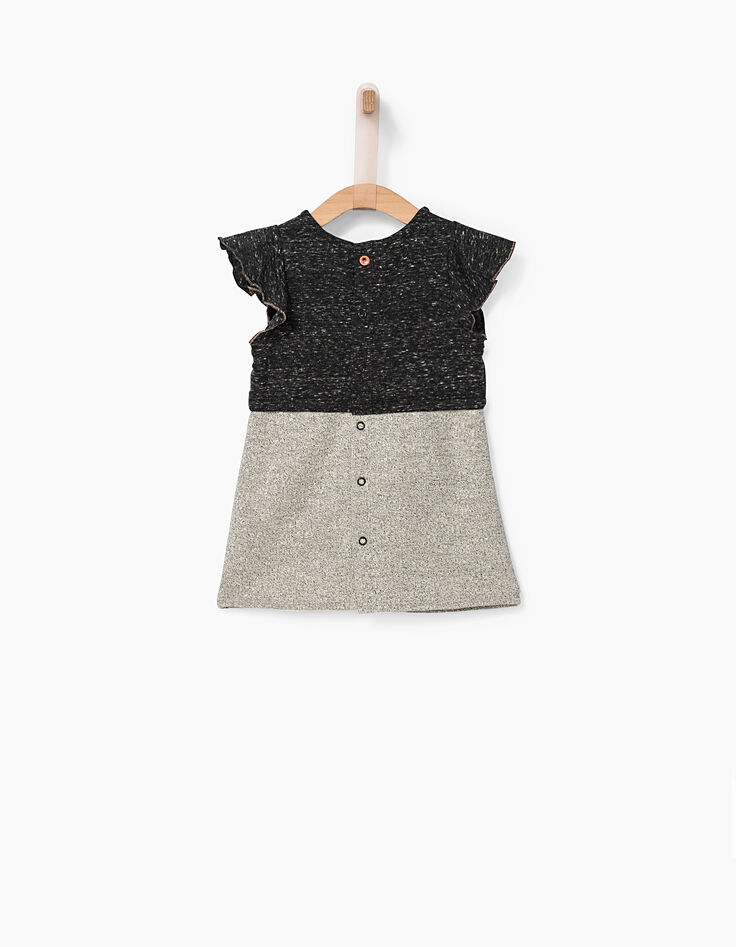 Graues Kleid aus Mischgewebe für Babymädchen-2