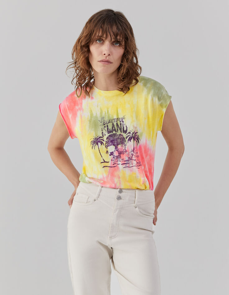 Camiseta loose color crudo tie&dye mujer-2