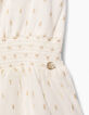 Robe blanc cassé foil et sequins dorés fille-5