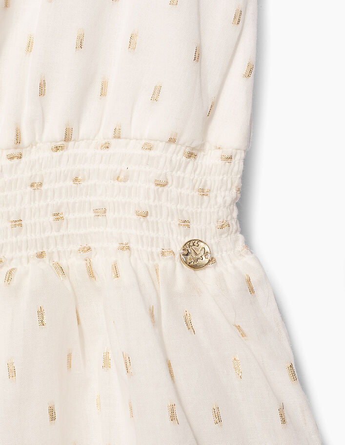 Cremeweißes Mädchenkleid mit Foil und Pailletten - IKKS