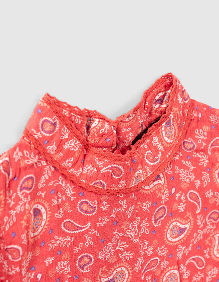 Rote Mädchenbluse aus Ecovero™ mit Paisley-Print - IKKS