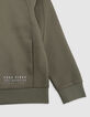 Cardigan relaxed kaki zippé molleton garçon-7