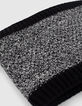 Snood noir tricot chiné badge logo bébé garçon-5