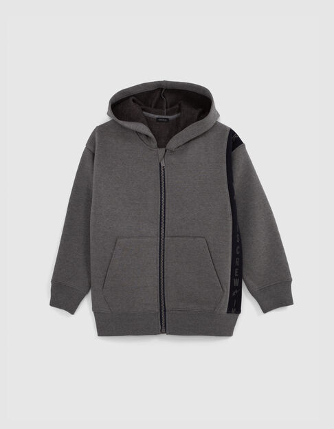 Cardigan gris bande typo côté garçon - IKKS