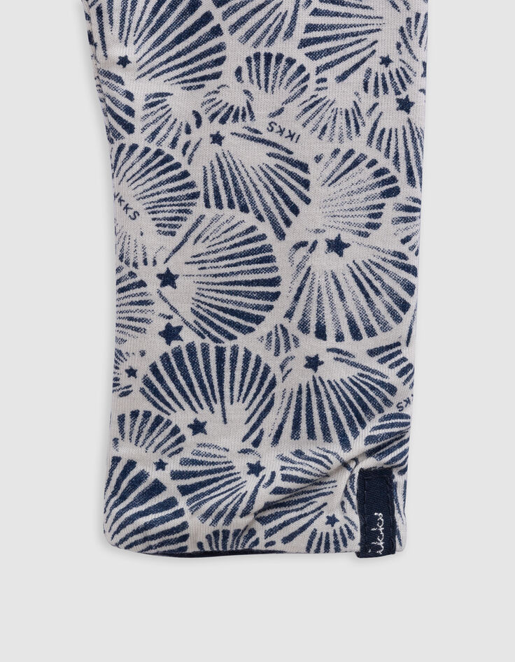Leggings réversible coquillages et marine bébé fille-5