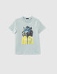 Boys’ aqua green camouflage lion image T-shirt-1