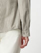 Chemise coton bio rayures gris clair Femme-4