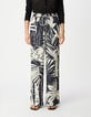 Marinefarbene Maxi-Hose mit weitem Bein f&uuml;r Damen-3