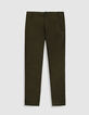 Heren kaki katoenen en linnen chino broek-6