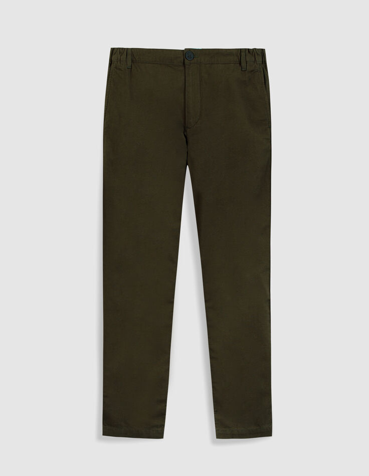 Heren kaki katoenen en linnen chino broek-6