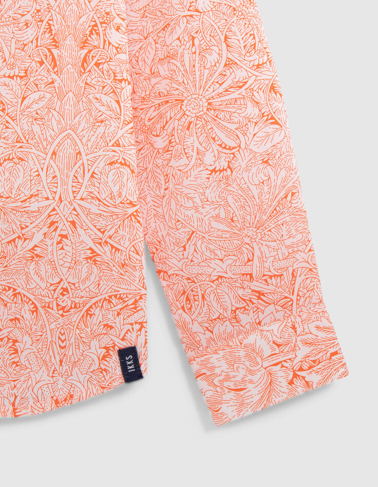 Oranje overhemd Liberty® stof plantenmotief jongens-4