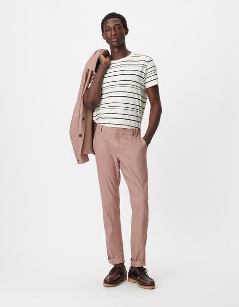Pantalon de costume rose lin m&eacute;lang&eacute; Homme - IKKS