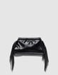Schwarze Damen-Clutch Glacéleder Fransen-2