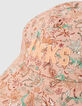 Gorra melocotón estampado floral bordado niña-4