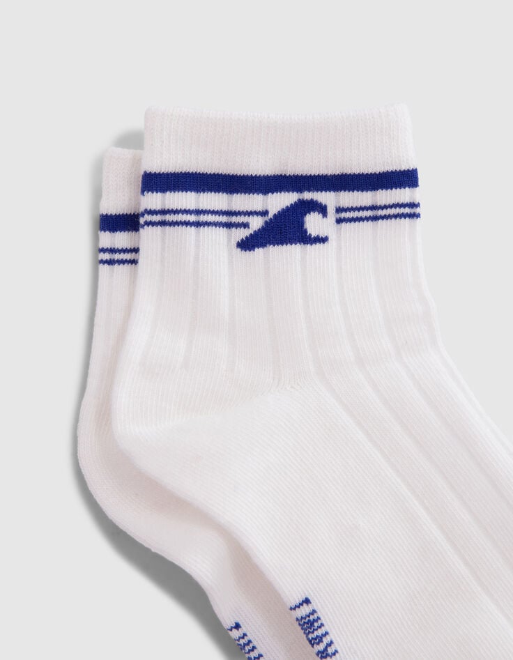 Boys&rsquo; blue and white short socks-3