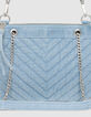 Sac pochette 1440 Reporter bleu en jean délavé Femme-3
