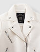 Chaqueta motera de neopreno blanco roto niña-2