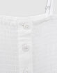 Robe fines bretelles beige à smocks fille-5