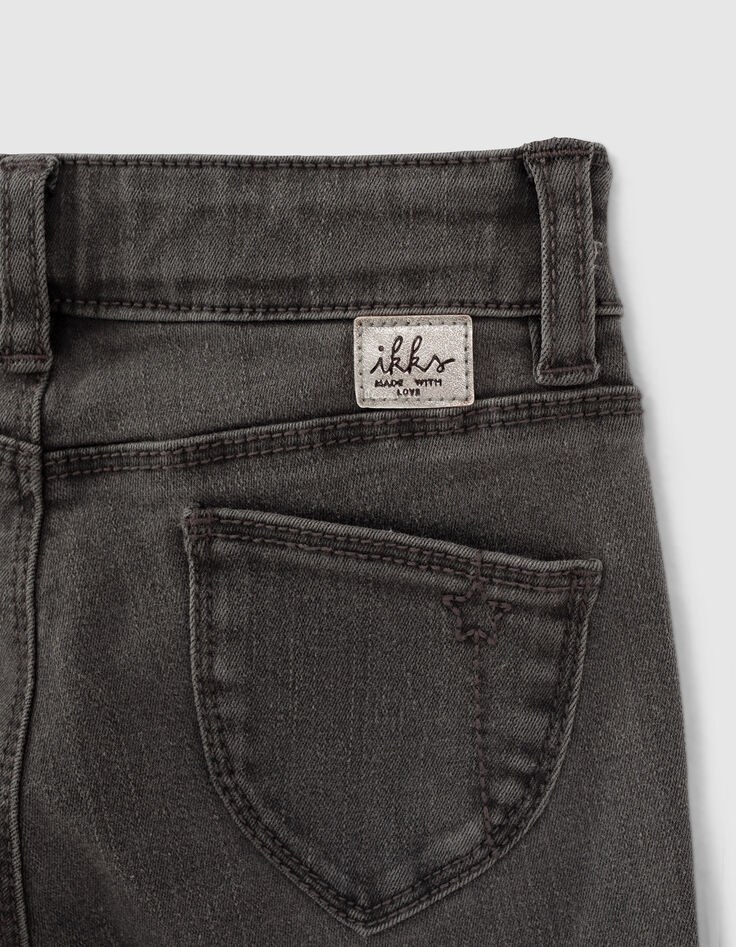 Light Grey Skinny-M&auml;dchenjeans mit Schr&auml;gband seitlich  -7