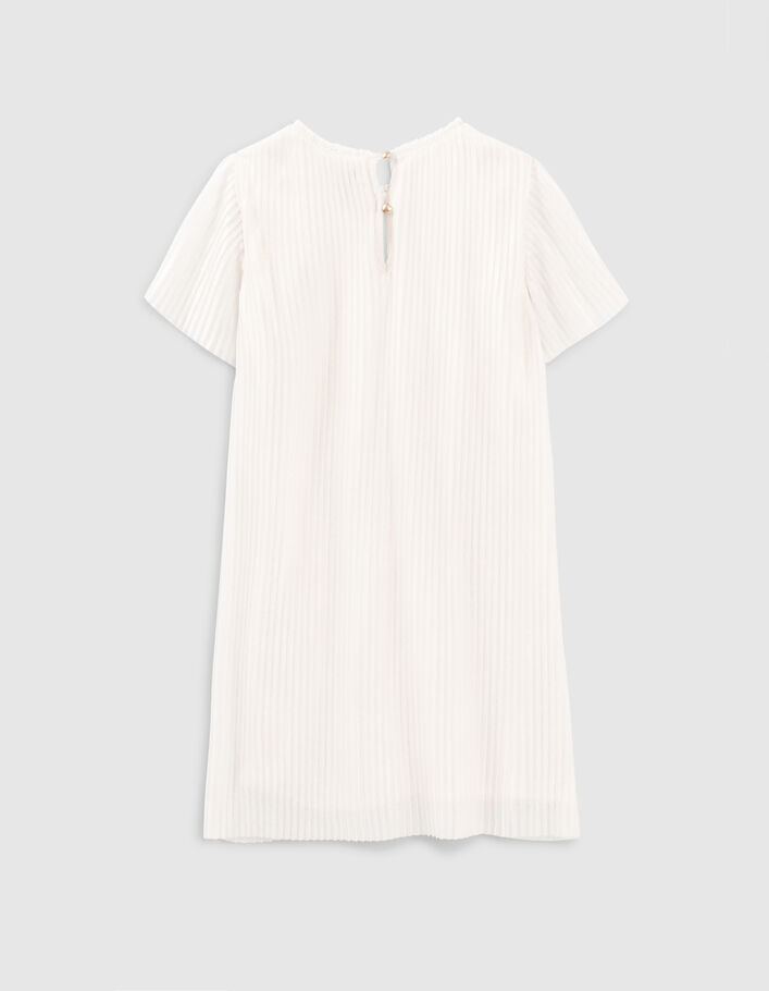 Robe blanc pailleté plissée fille - IKKS