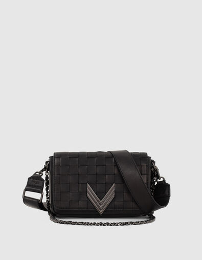 Bolso 111 TORINO cuero negro trenzado damero mujer - IKKS