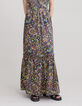 Robe bleue polyester recyclé graphique ethnique Femme-5