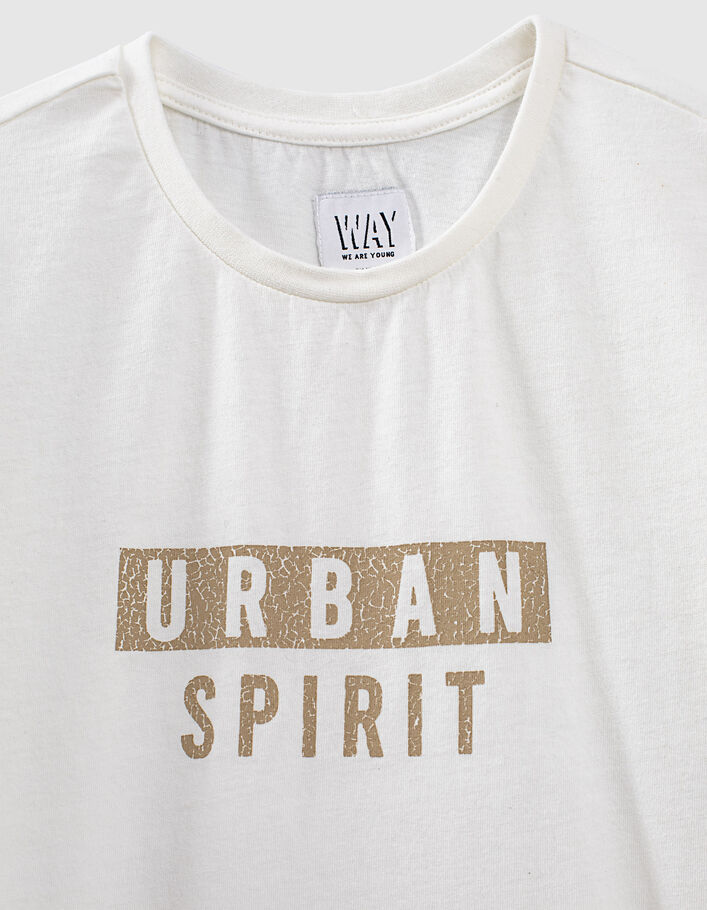 Boys’ beige jungle deep-dye look organic T-shirt - IKKS