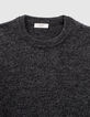Jersey negro punto moulin&eacute; cuello redondo hombre-2