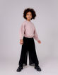 Pantalon large noir plissé fille-2