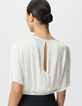 Combinaison bi-matière marine avec haut blanc Femme-4
