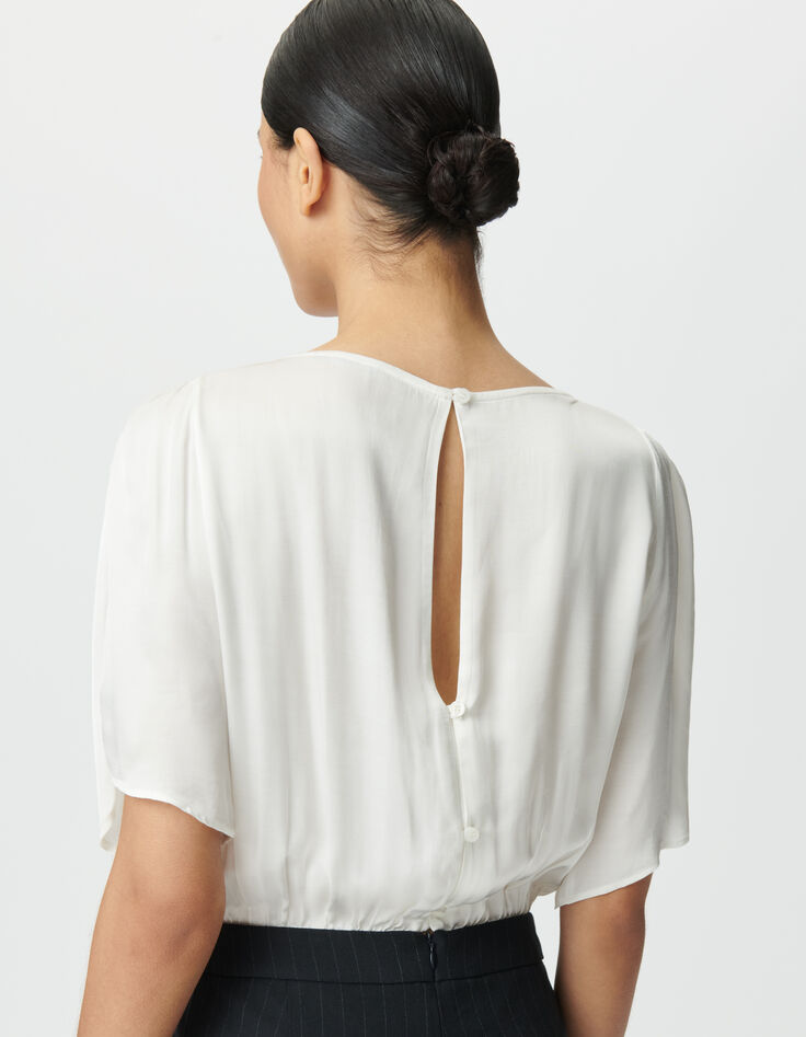 Combinaison bi-matière marine avec haut blanc Femme-4