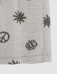 Khaki Jungenbermudas, Frottee, Peace-and-Love-Motive-5