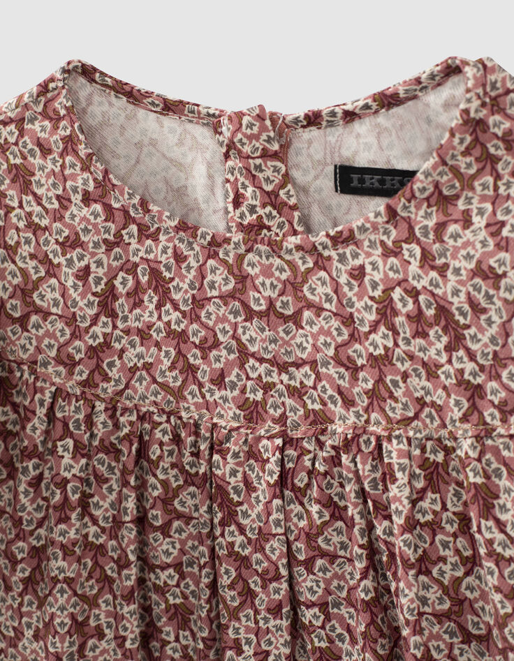 Girls&rsquo; rosewood blurry floral print blouse-2