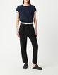 Belted black baggy jeans in Lyocell® Women-1