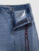 Blaue Mädchen-Ballonjeans mit Kordel-5