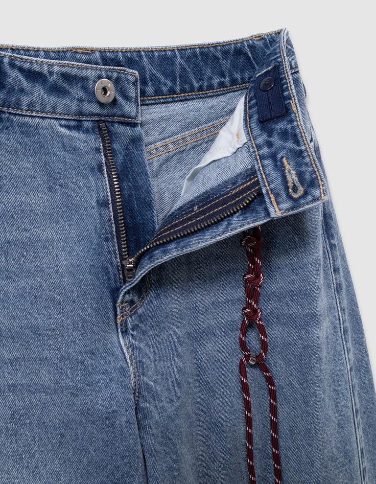 Blaue Mädchen-Ballonjeans mit Kordel-5 Blaue Mädchen-Ballonjeans mit Kordel-5