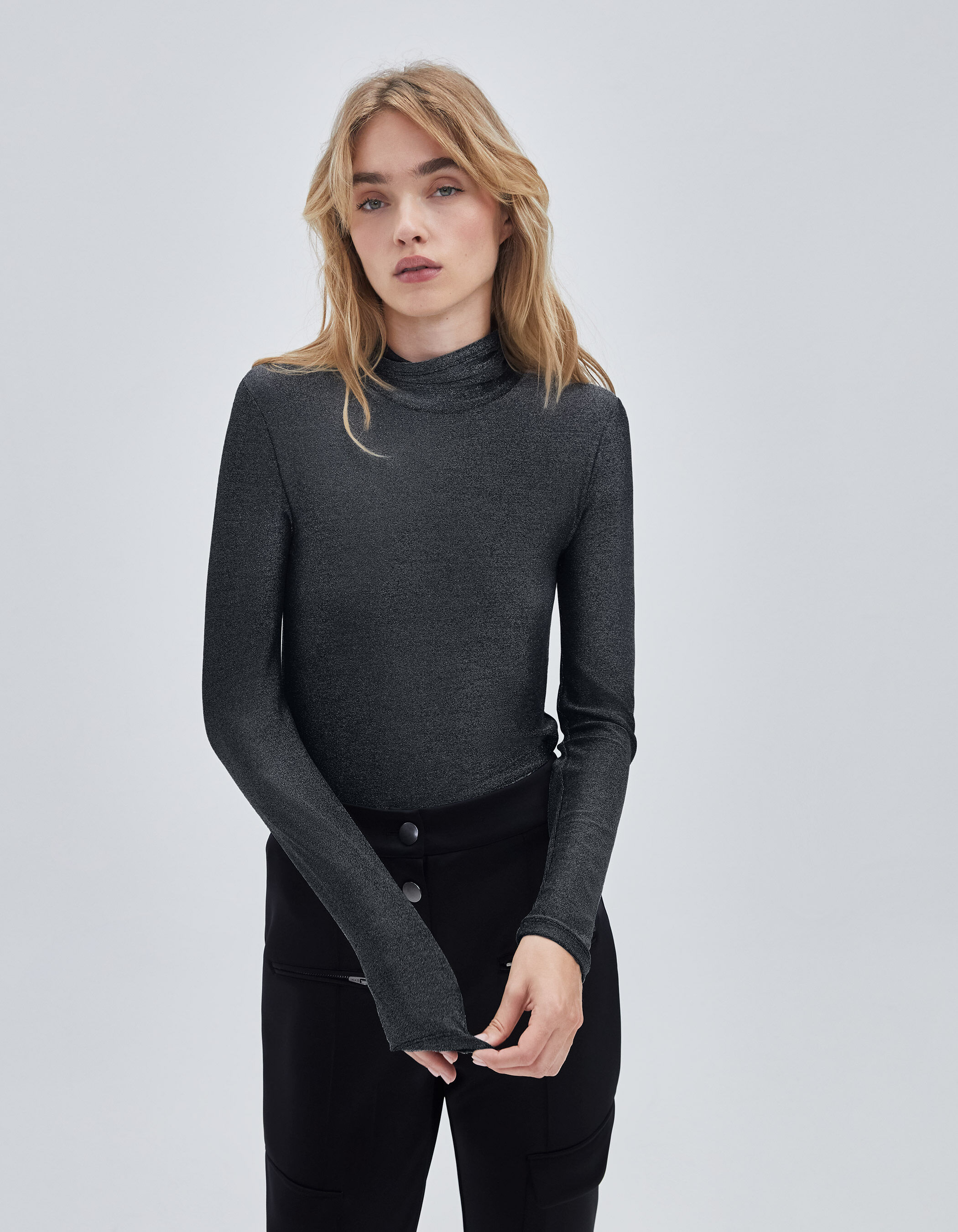 Col roulé shop brillant